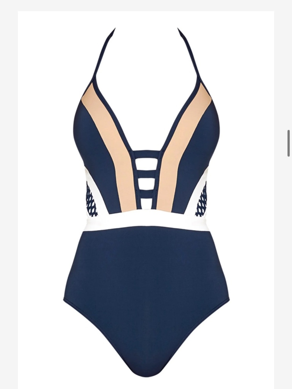 JETS Australia Jessika Allen One Piece Swimsuit Colorblock Halter Size 10 C